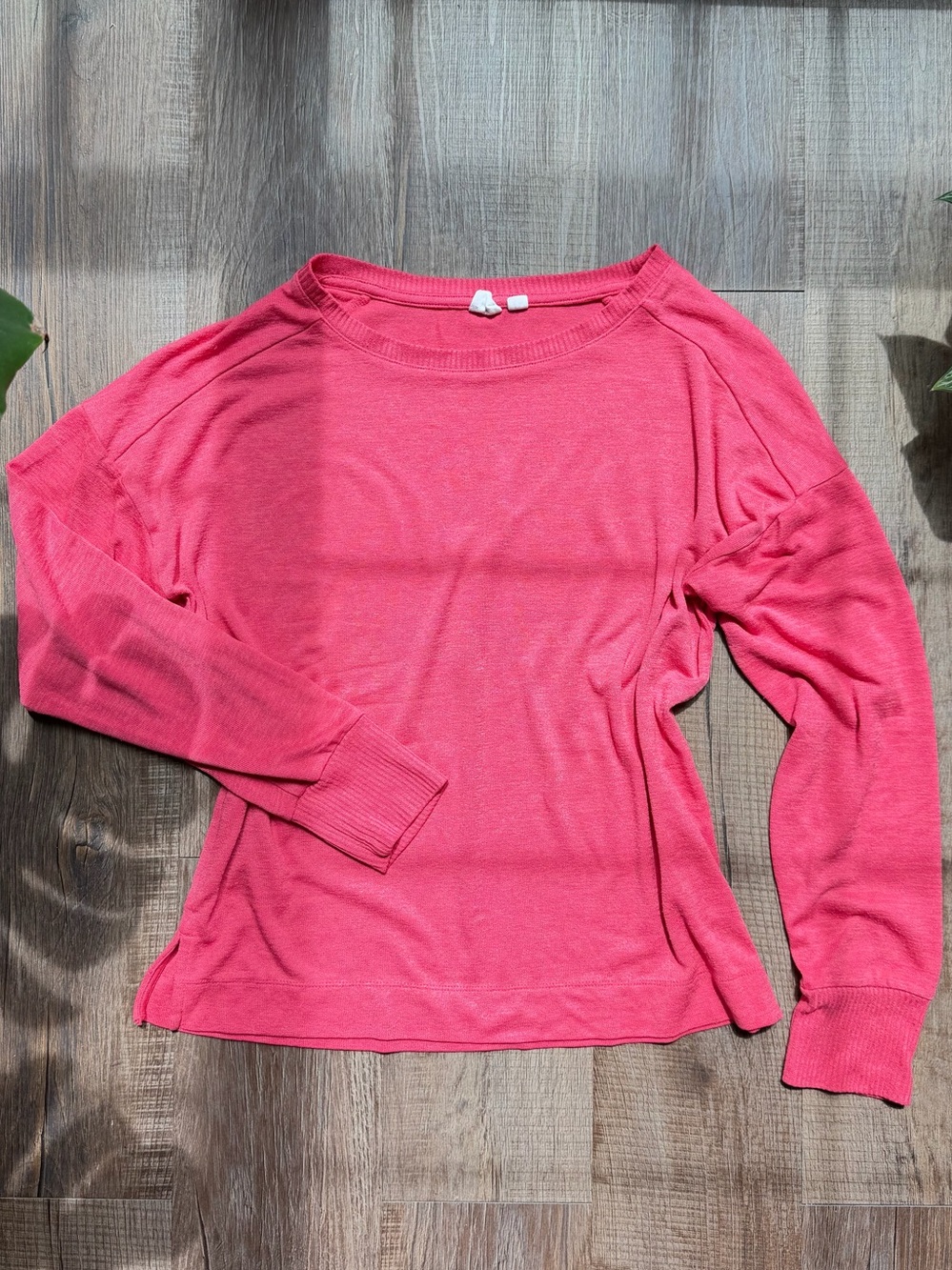 GAP Women's Coral Pink Long-Sleeve Boatneck Top